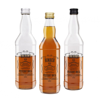 Butelka monopolowa 500 ml z nadrukiem BIMBER PĘDZONY NOCĄ