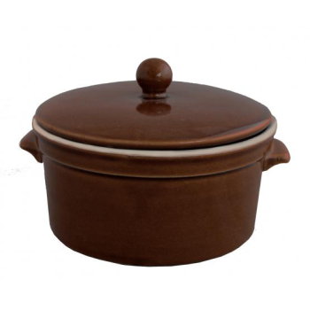 Garnek ceramiczny 0,5L z pokrywką