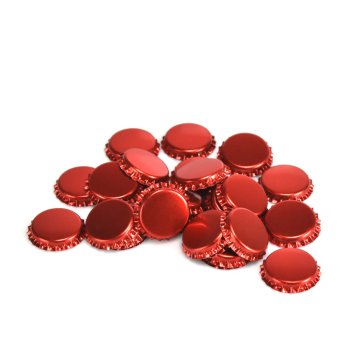Kapsle metalowe do butelek 26 mm czerwone