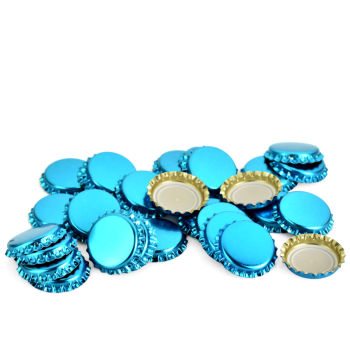 Kapsle metalowe do butelek 26 mm niebieskie