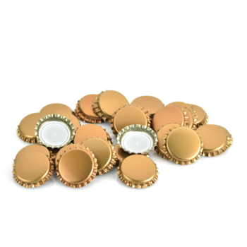 Kapsle metalowe do butelek 26 mm złote