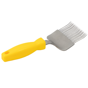 Odsklepiacz widelcowy (19 igieł), nierdzewny z rączką plastikową - profilowany