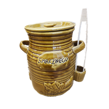 Pojemnik ceramiczny na ogórki 3.5L ze szczypcami