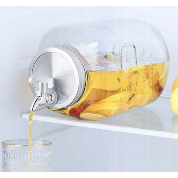 Słój 4L z kranem + 4 szklanki