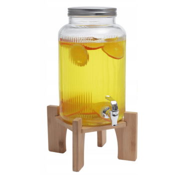 Słój 5.5L z kranikiem i drewnianą podst.7972