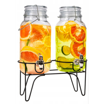 Słoje 4L na podstawie z kranem zestaw 2 sztuki  2027